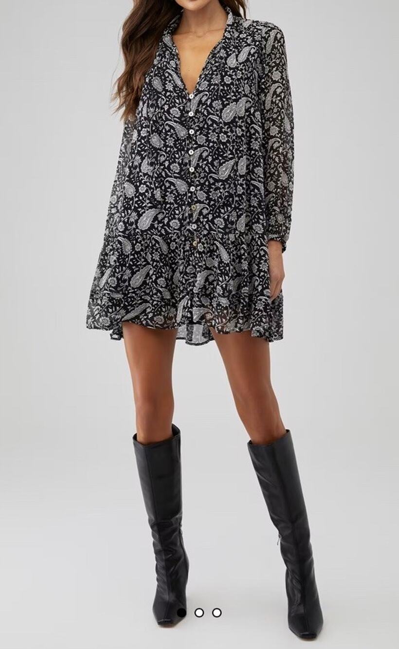 Cleobella Betz Mini Dress in Visit Paisley Floral Print Size XS